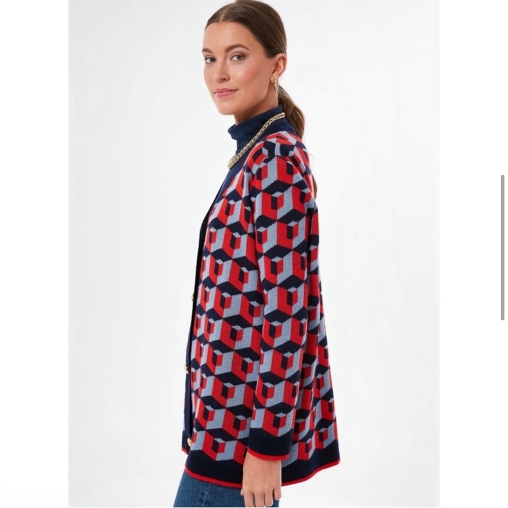 Tuckernuck Lauren Geometric Cardigan Sweater S - Picture 8 of 10